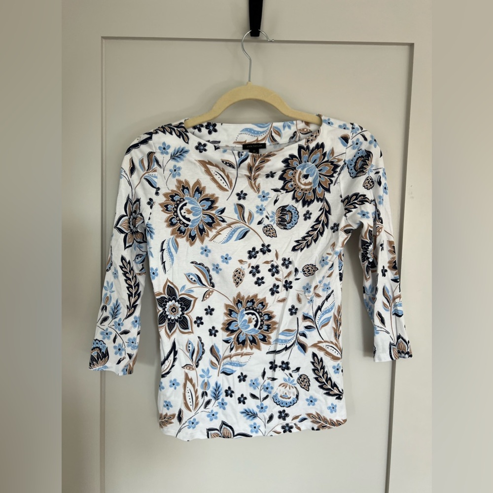 Ann Taylor floral shirt 3/4 sleeves